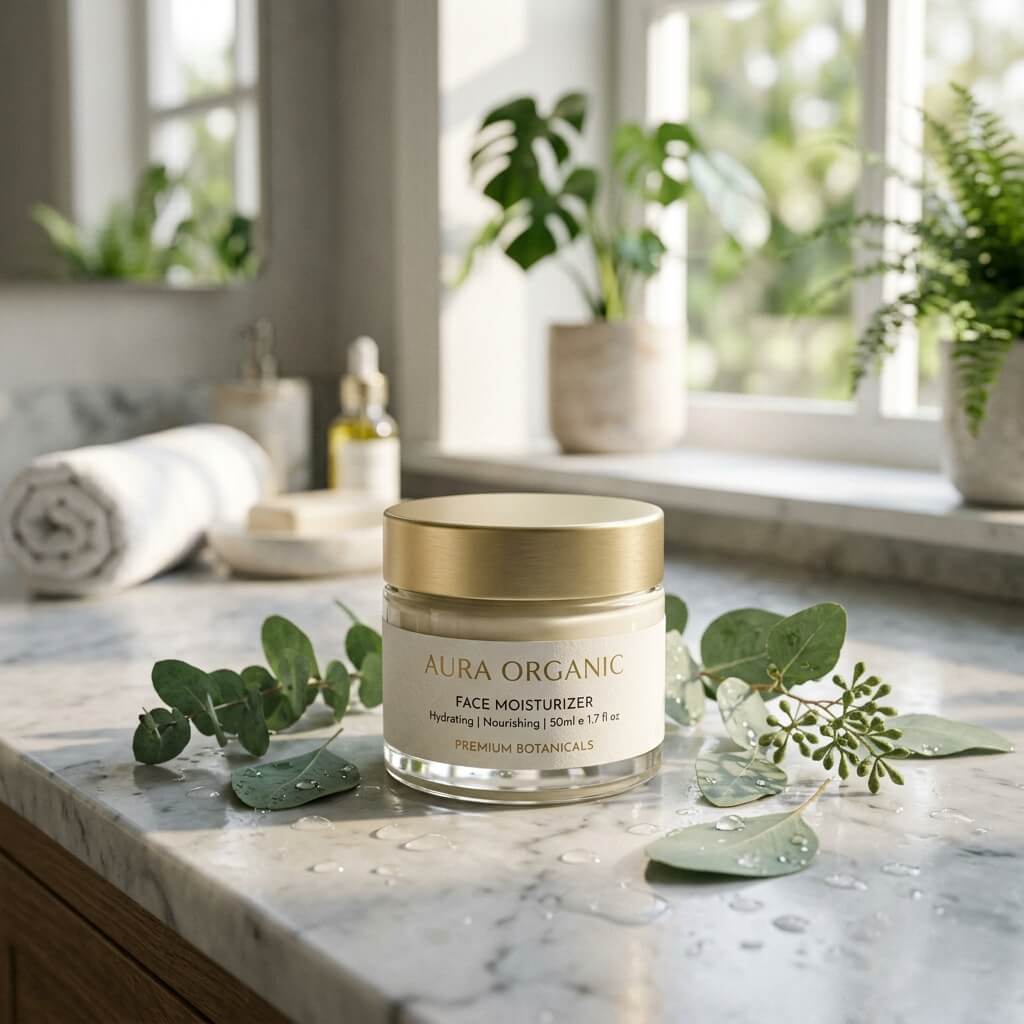 AI-generated face moisturizer Amazon listing image example
