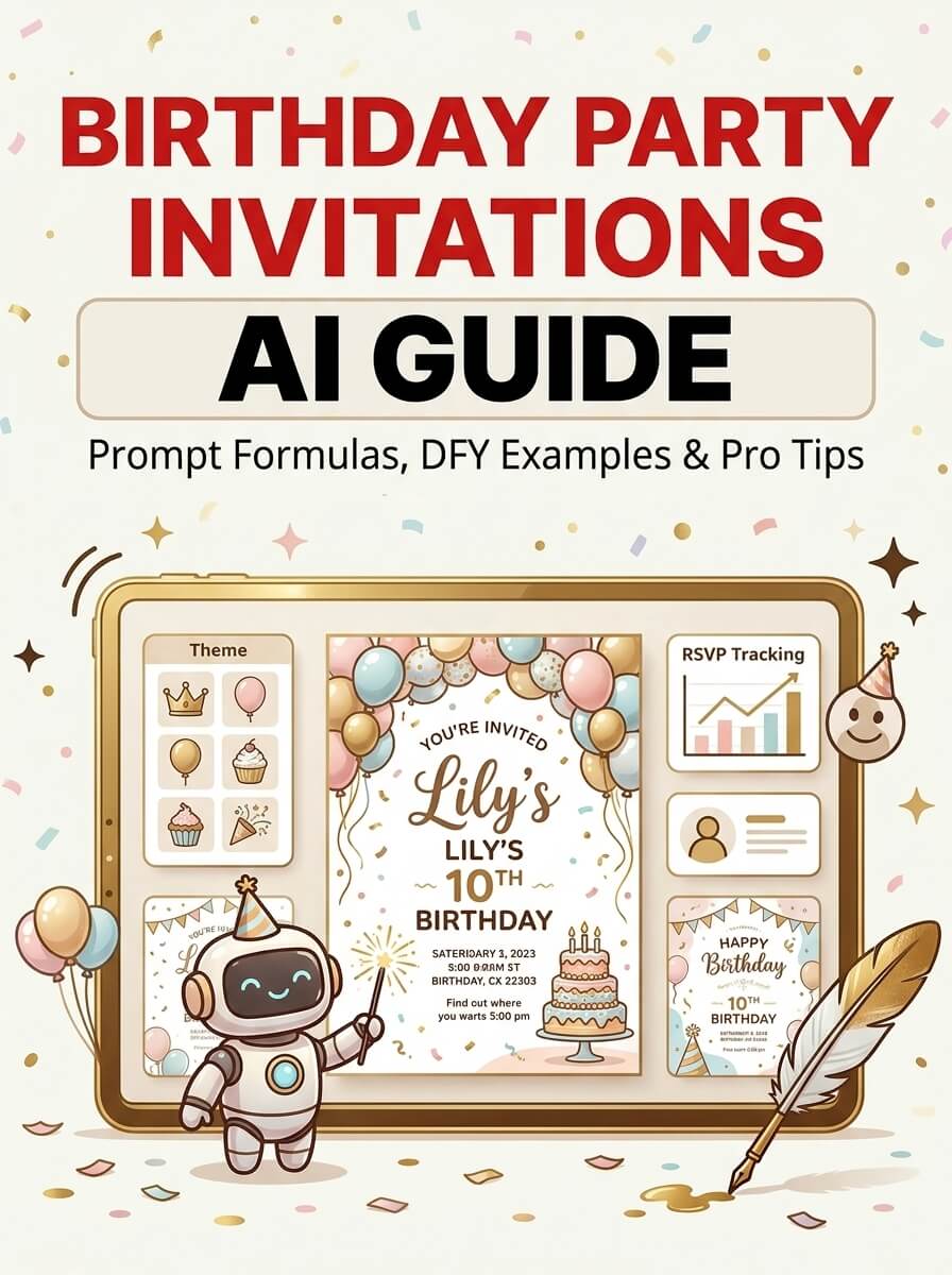 Birthday Party Invitations AI Guide cover